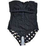 J.Crew Gemma ruched bandeau one-piece in dot print BX701 14 NWT Black Beige Photo 2