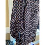 Womens New Direction sheer button up blouse tab sleeves size petite medium Blue Photo 3