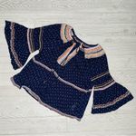 Free People  women’s Talia embroidered blouse shirt  bell shelve flair small Photo 7