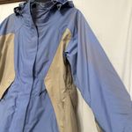 Mountain Hardwear  Conduit Ski Snowboard Jacket Blue Tan Hood Women's Size 8‎ Photo 3