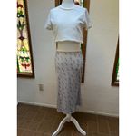 Romwe Floral Midi Slip Skirt Soft Lavender grey/silver Cottagecore Romantic Sz Medium Photo 1