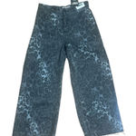 REWASH  Black/Gray Leopard Animal Print Wide Leg Crop Super High Rise Jeans NWT Photo 0