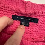 American Eagle AEO AE Chenille Cable Knit Sweater Bright Pink Barbie Oversized L Photo 5