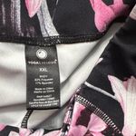 Yogalicious Black Leggings with Pink Floral Design Photo 8