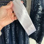 Mac Duggal Long Sleeve Floral Illusion Midnight Navy A Line Gown Size 8 NWT Photo 5