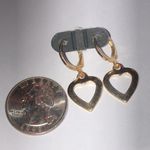 Gold Tone Dainty Boho Heart Hoop Earrings Photo 1