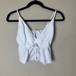 Brandy Melville John Galt Linen Cropped Top One Size White/Cream Photo 1