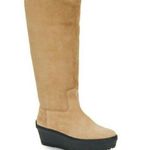 Tod's NWT Tan Chic Sherpa Fur Suede Leather Platform Knee High Boots Size 40 Photo 0
