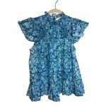Love the Label Smocked Yoke Ruffle Sleeve Top in Martine Blue Sz. XS Photo 1