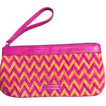 Vera Bradley Large Trimmed Wristlet - Ziggy Zags Pink & Orange New Photo 0