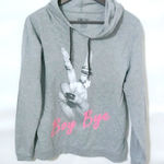On Fire  L BOY BYE Gray Pink Hoodie Sweatshirt Top Photo 0