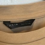 SheIn Oversize Polina Crop Cropped Crewneck T-Shirt Brown Medium Photo 3