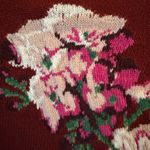 Gucci  M Burgundy Floral Wool Knit Crewneck Sweater Photo 8