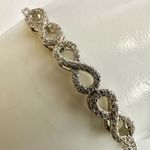 Faux diamond infinity link adjustable tennis bracelet Silver Photo 1