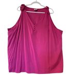 st. john's bay Tank TopTunic Fun Fuchsia NWT Bows Cotton Blend Boho Casual SZ 2X  Photo 1