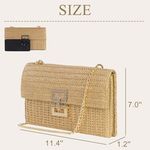 Straw Clutch Purses Women Summer Beach Handbags Boho Woven Khaki With Chain Photo 4