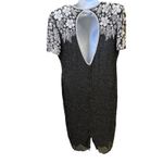 Vintage Beaded Dress Black Silk Party Cocktail‎ Dress Open Back M Size M Photo 1