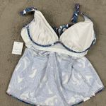 Sunsets Forever Tankini Top Regatta Paisley‎ Twist Front Swimwear 32G Blue Size 32 Photo 5