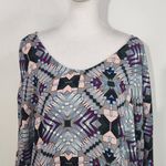 Ashley Stewart  Retro Print Dolman Sleeve Poncho Style Blouse Size XL 14-16 Photo 1