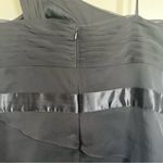 Adrianna Papell  Draped One Shoulder Tiered Chiffon Dress‎ Black Cocktail Size 14 Photo 9