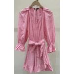 Maje  Rybiza Ruffled Pink Embroidered Boho Romantic Dress Women's Size SMALL Photo 2