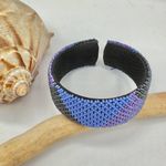 Handmade South African Beaded Wide Bangle Open Cuff Bracelet Free Size Photo 2