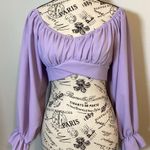 Windsor LONG SLEEVE CROP TOP LAVENDER TIE BACK SIZE SMALL 🔥🔥🔥 Photo 0