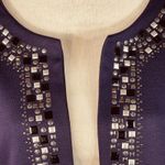 Dress Barn X-Large Open Cardigan 3/4 Ruched Sleeves Stretch Embellished Purple Photo 5