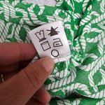 Escapada  Green & White Nautical Rope Pattern Blouse Size Large Photo 6