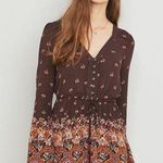 Urban Outfitters  Ecote Helena Romper Small Brown Floral Boho Bell Sleeve Photo 0