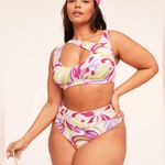 Adore Me  Darby Floral Pink Bikini Bottoms Size 2X Top Size 0X Photo 0