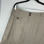 Cynthia Rowley 100% Linen Cargo Skirt Ss 8 Taupe Tan Pockets Photo 6