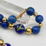 Vintage Estate 14K Gold Beaded Necklace With BLUE Lapis Lazuli & Cloisonne Beads Photo 1