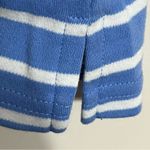 Quacker Factory Women Top Size Large Blue Blouse Striped Long Sleeve Sequin Photo 5