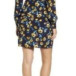 ASTR The Label Tie Front Long Sleeve Dress Navy Floral Size Medium Blue Photo 1