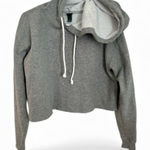 Wild Fable  Women's Gray Cropped Hoodie Sweatshirt Raw Hem Pullover Like New Photo 0