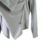 BLANK NYC Private Practice Vegan Leather & Cotton Drape Front Moto Jacket Gray, S Photo 8