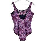 Lands' End Lands’ End Carmela Slender Suit Tummy Control One Piece Purple Paisley Photo 3