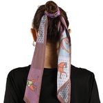 La Ceida Skinny Multicolor Multi purpose silk Scarf Photo 10