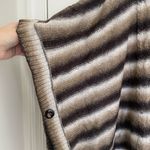 Cable & Gauge NWOT Cable‎ & Gauge women’s brown neutral striped poncho cowl neck sweater Photo 1