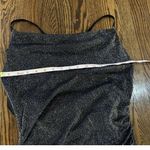 BCX DRESS Womens Silver Cross Straps Cowl Back Sparkly Maxi Dress Size Large Photo 8