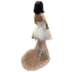 Unique Vintage Vintage high low wedding prom strapless corset tulle maxi train dress size small Photo 9