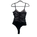 Lulu’s polka dot smocked mesh ruffled black Y2K bodysuit size L‎ Size L Photo 1