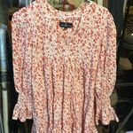 Scarlet Ditsy Floral Kenzo Dress White Size XS Photo 0