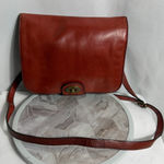 Fossil  Brown Leather Crossbody Bag Key Charm Turnlock Vintage Flap Purse Photo 0