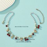 Cherry and pearl golden heart shaped charm necklace Gold Photo 7