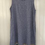 For Cynthia Sleeveless Linen Blend A-Line Shift Dress Rickrack Lagenlook Size PM Photo 0