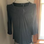 White House Black Market Black Lace Bell-Sleeve Top Sz. S Photo 0
