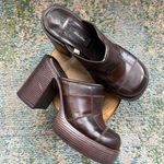 Xhilaration Vintage Xhiliration brown patchwork clog platforms, size 7.5M Photo 0