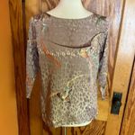 Vintage 80s dressy colorful leopard blouse Size 4 Photo 4